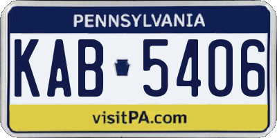 PA license plate KAB5406