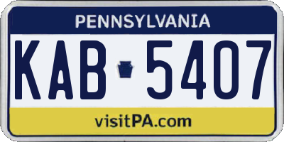 PA license plate KAB5407