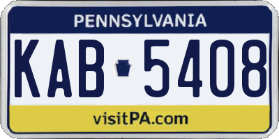 PA license plate KAB5408