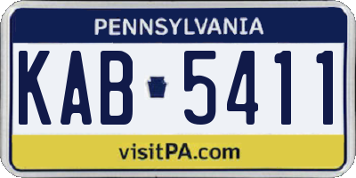 PA license plate KAB5411