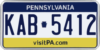 PA license plate KAB5412