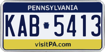PA license plate KAB5413