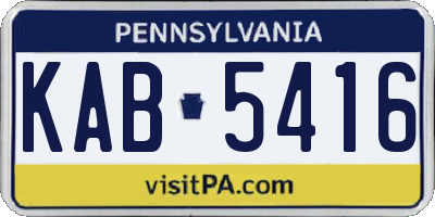 PA license plate KAB5416