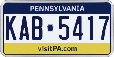 PA license plate KAB5417