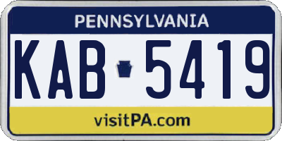 PA license plate KAB5419