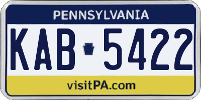 PA license plate KAB5422