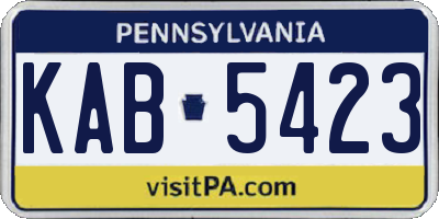PA license plate KAB5423