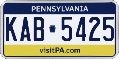PA license plate KAB5425