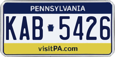PA license plate KAB5426