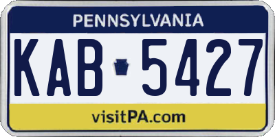 PA license plate KAB5427