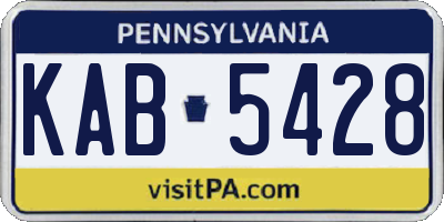 PA license plate KAB5428