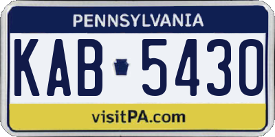 PA license plate KAB5430