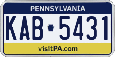 PA license plate KAB5431