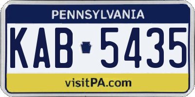 PA license plate KAB5435