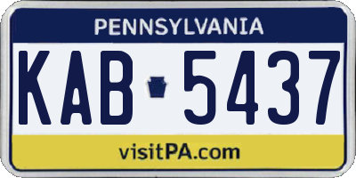PA license plate KAB5437