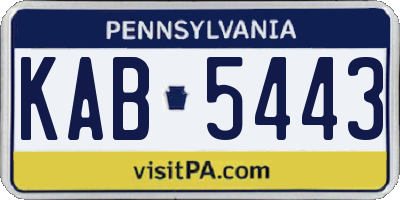 PA license plate KAB5443