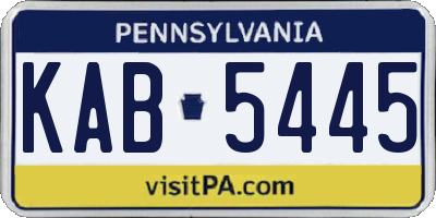 PA license plate KAB5445