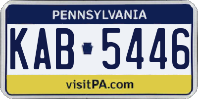 PA license plate KAB5446