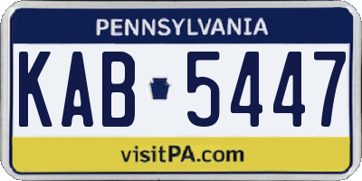 PA license plate KAB5447