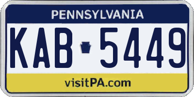 PA license plate KAB5449
