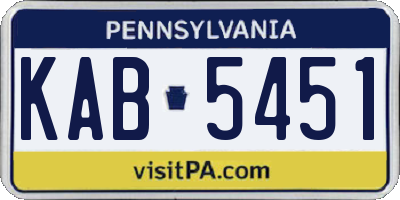 PA license plate KAB5451