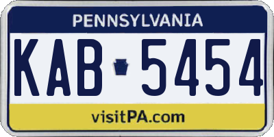 PA license plate KAB5454