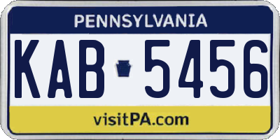 PA license plate KAB5456