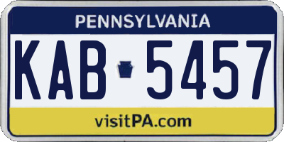 PA license plate KAB5457