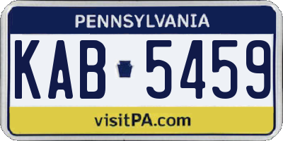 PA license plate KAB5459