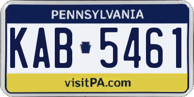 PA license plate KAB5461
