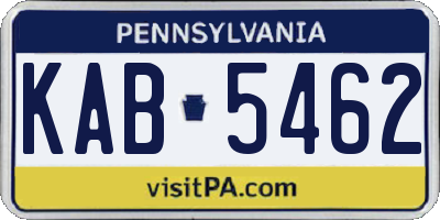 PA license plate KAB5462
