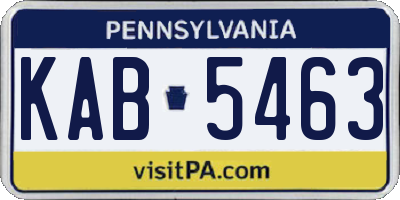 PA license plate KAB5463