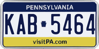 PA license plate KAB5464