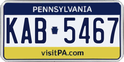 PA license plate KAB5467