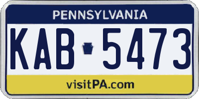 PA license plate KAB5473