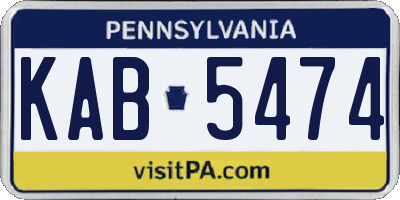 PA license plate KAB5474