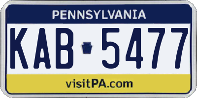 PA license plate KAB5477