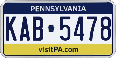 PA license plate KAB5478
