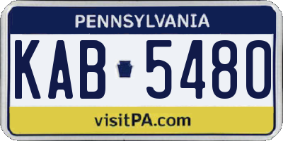 PA license plate KAB5480