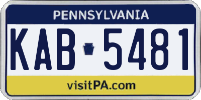 PA license plate KAB5481