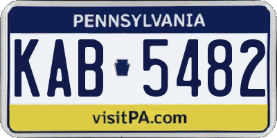 PA license plate KAB5482