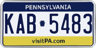 PA license plate KAB5483