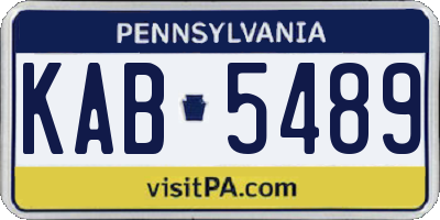 PA license plate KAB5489