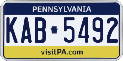 PA license plate KAB5492