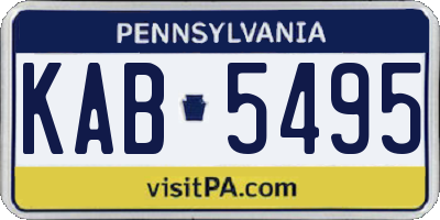 PA license plate KAB5495