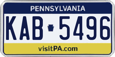 PA license plate KAB5496