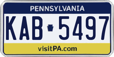 PA license plate KAB5497