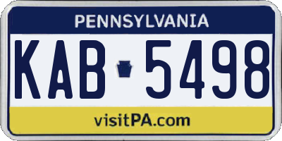 PA license plate KAB5498