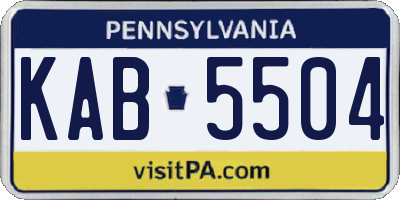 PA license plate KAB5504