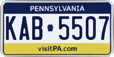 PA license plate KAB5507
